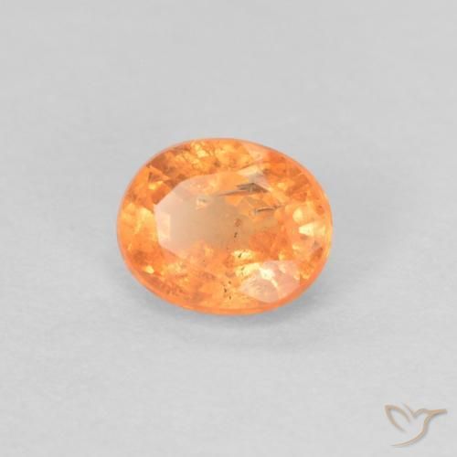 Grenat Spessartite Orange vif naturelle ovale, 0.42 ct, VS-SI