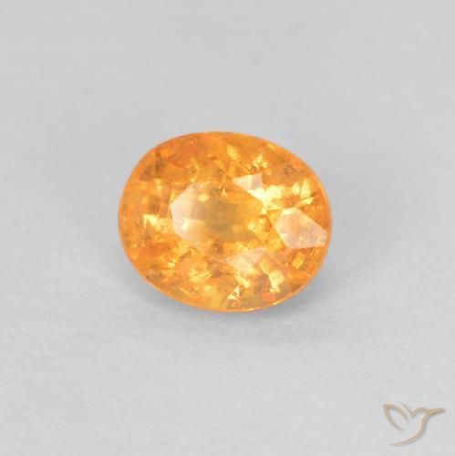 Grenat Spessartite Orange intense naturelle ovale, 0.43 ct, VS-SI