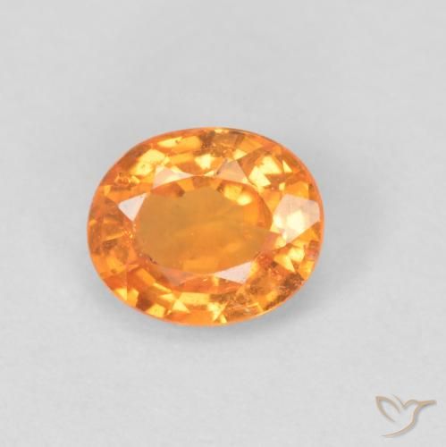 Grenat Spessartite Orange vif naturelle ovale, 0.49 ct, VS