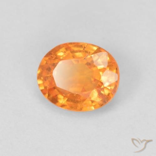 Grenat Spessartite Orange vif naturelle ovale, 0.49 ct, VS