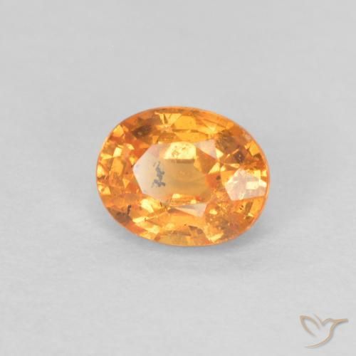 Grenat Spessartite Orange vif naturelle ovale, 0.44 ct, VS-SI