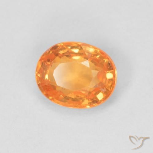 Grenat Spessartite Orange vif naturelle ovale, 0.47 ct, VS