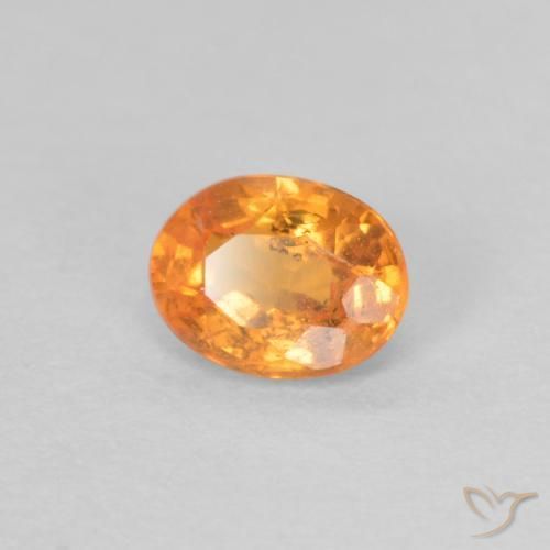 Grenat Spessartite Orange vif naturelle ovale, 0.35 ct, VS