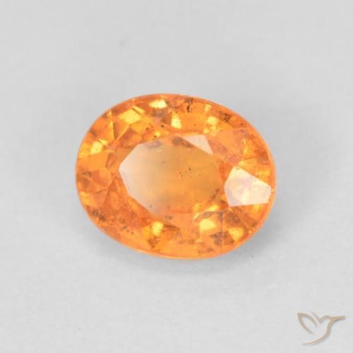 Grenat Spessartite Orange vif naturelle ovale, 0.56 ct, VS-SI