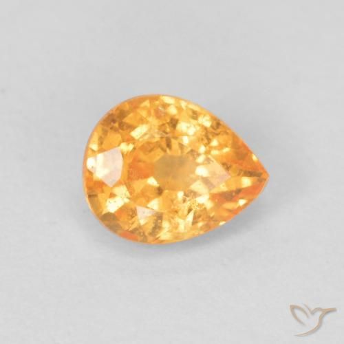 Grenat Spessartite Orange vif naturelle En forme de poire, 0.43 ct, VS