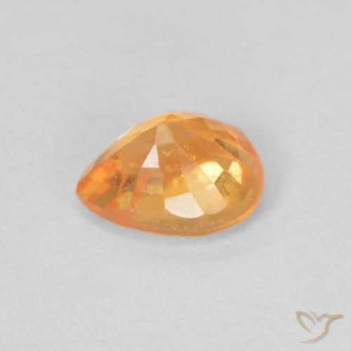 Grenat Spessartite Orange vif naturelle En forme de poire, 0.43 ct, VS