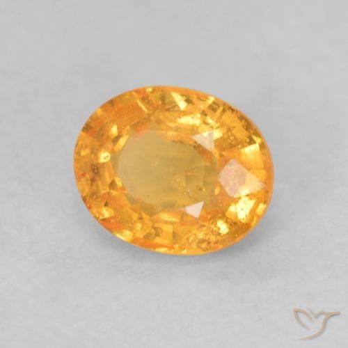 Grenat Spessartite Abricot orange naturelle ovale, 0.55 ct, VS-SI