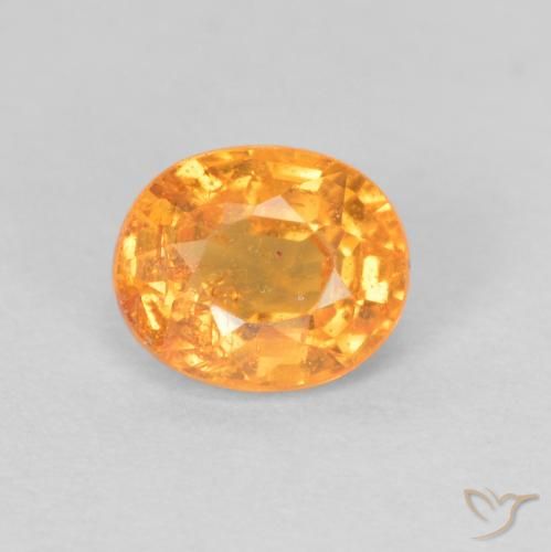 Grenat Spessartite Orange intense naturelle ovale, 0.55 ct, VS-SI