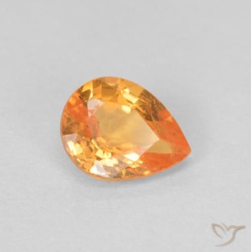 Grenat Spessartite Orange vif naturelle En forme de poire, 0.39 ct, VVS-VS