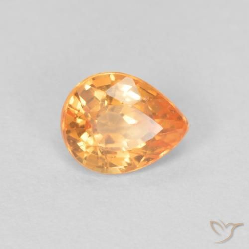 Grenat Spessartite Orange vif naturelle En forme de poire, 0.43 ct, VVS-VS