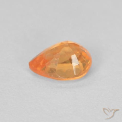 Grenat Spessartite Orange vif naturelle En forme de poire, 0.43 ct, VVS-VS