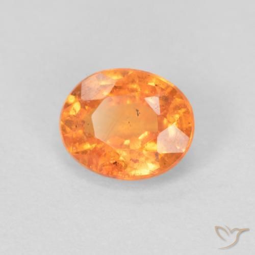 Grenat Spessartite Orange moyen naturelle ovale, 0.54 ct, VS-SI