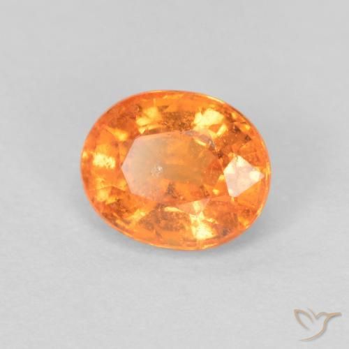 Grenat Spessartite Orange moyen naturelle ovale, 0.59 ct, VS-SI