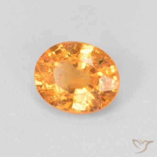 Grenat Spessartite Orange vif naturelle ovale, 0.56 ct, VS-SI