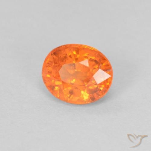 Grenat Spessartite Orange feu naturelle ovale, 0.54 ct, VS