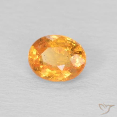 Grenat Spessartite Orange vif naturelle ovale, 0.38 ct, VS