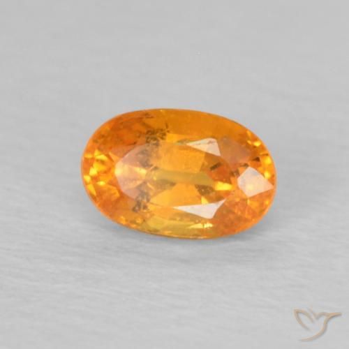 Grenat Spessartite Miel Orange naturelle ovale, 0.45 ct, VS