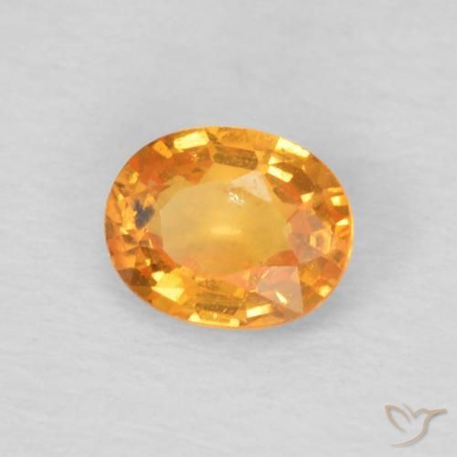Grenat Spessartite Ambre orange naturelle ovale, 0.44 ct, VS