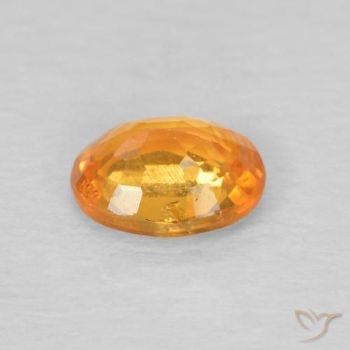 Grenat Spessartite Ambre orange naturelle ovale, 0.44 ct, VS