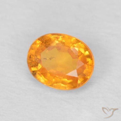 Grenat Spessartite Ambre orange naturelle ovale, 0.50 ct, VS