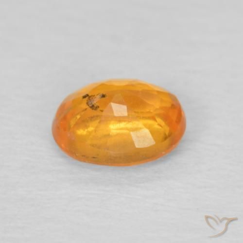 Grenat Spessartite Ambre orange naturelle ovale, 0.50 ct, VS