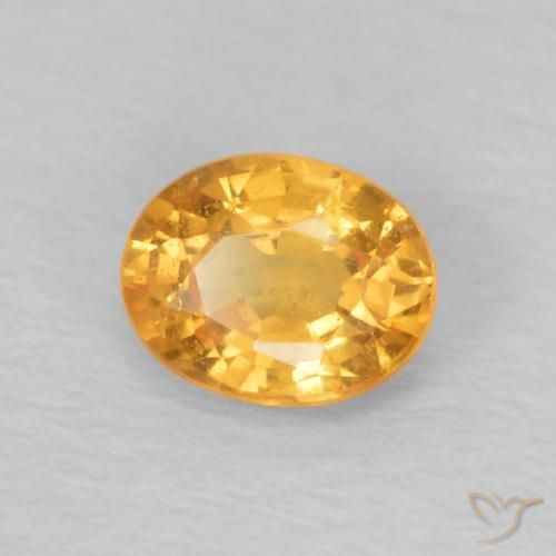 Grenat Spessartite Orange-or naturelle ovale, 0.47 ct, VS