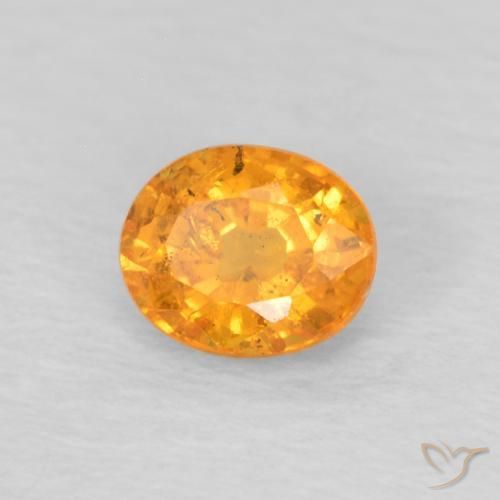 Grenat Spessartite Orange moyen naturelle ovale, 0.42 ct, VS-SI
