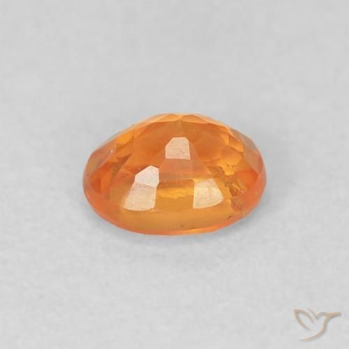 Grenat Spessartite Orange vif naturelle ovale, 0.53 ct, VS