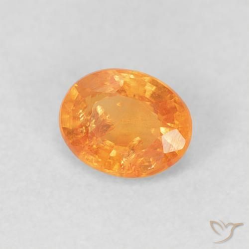 Grenat Spessartite Orange vif naturelle ovale, 0.53 ct, VS-SI