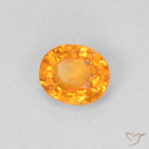 Grenat Spessartite Orange intense naturelle ovale, 0.43 ct, VS