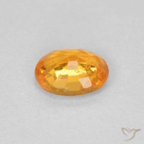 Grenat Spessartite Miel Orange naturelle ovale, 0.48 ct, VS