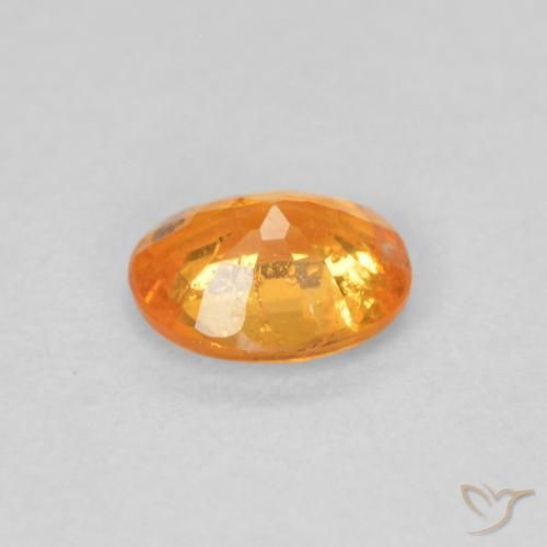 Grenat Spessartite Miel Orange naturelle ovale, 0.49 ct, VS-SI