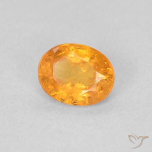 Grenat Spessartite Orange intense naturelle ovale, 0.48 ct, VS-SI