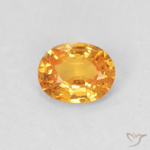 Grenat Spessartite Orange intense naturelle ovale, 0.39 ct, VS