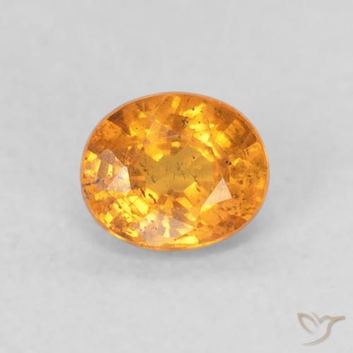Grenat Spessartite Orange moyen naturelle ovale, 0.59 ct, VS