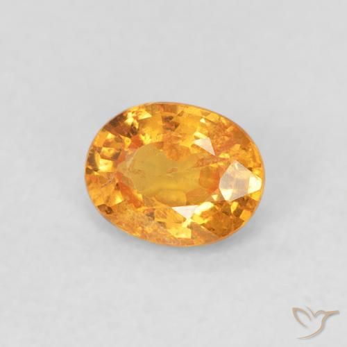 Grenat Spessartite Orange-or naturelle ovale, 0.43 ct, VS