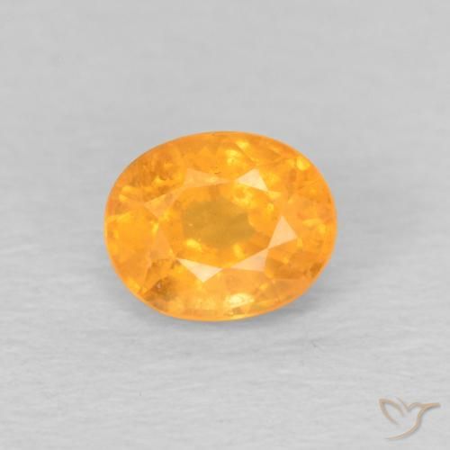 Grenat Spessartite Orange-or naturelle ovale, 0.61 ct, VS