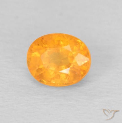 Grenat Spessartite Orange-or naturelle ovale, 0.61 ct, VS