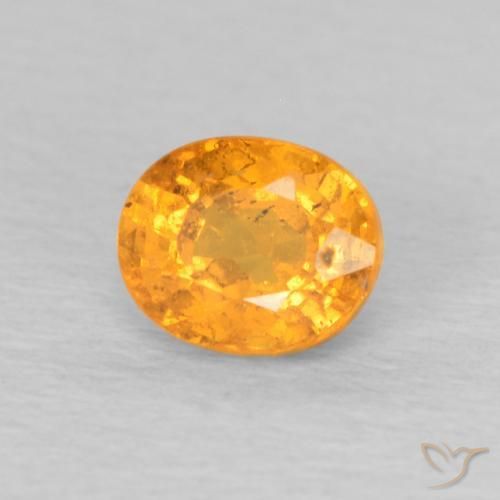 Grenat Spessartite Miel Orange naturelle ovale, 0.64 ct, VS