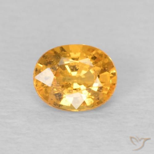 Grenat Spessartite Medium Light-Orange naturelle ovale, 0.49 ct, VS