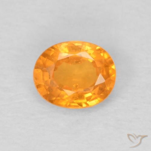 Grenat Spessartite Orange intense naturelle ovale, 0.48 ct, VS