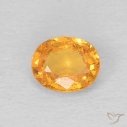 Grenat Spessartite Medium Light-Orange naturelle ovale, 0.49 ct, VS