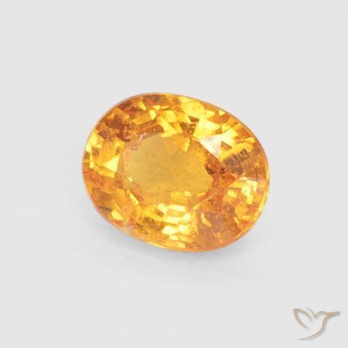 Grenat Spessartite Abricot orange naturelle ovale, 0.57 ct, VS
