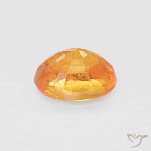 Grenat Spessartite Abricot orange naturelle ovale, 0.57 ct, VS