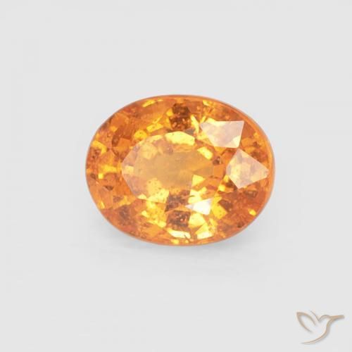 Grenat Spessartite Orange moyen naturelle ovale, 0.58 ct, VS