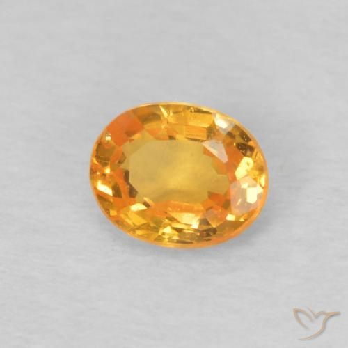 Grenat Spessartite Abricot orange naturelle ovale, 0.45 ct, VS