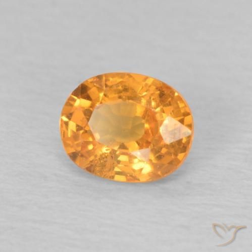 Grenat Spessartite Orange vif naturelle ovale, 0.50 ct, VS