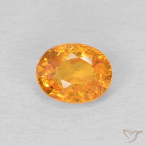 Grenat Spessartite Orange intense naturelle ovale, 0.50 ct, VS