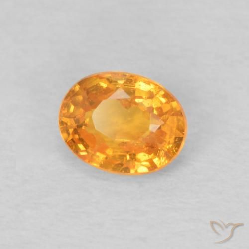 Grenat Spessartite Orange intense naturelle ovale, 0.50 ct, VS