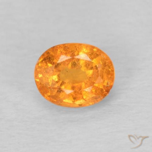 Grenat Spessartite Orange vif naturelle ovale, 0.58 ct, VS-SI